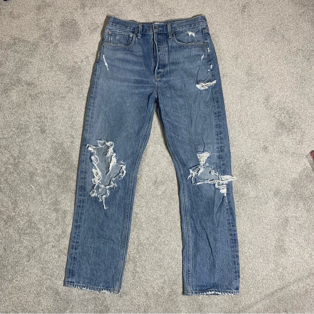 Agolde 90s high rise straight distressed jeans sz 27